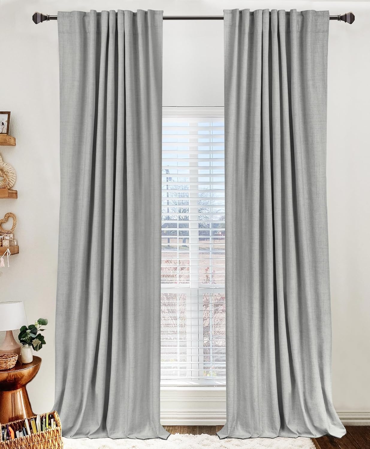 100% Blackout Shield Blackout Curtains for Bedroom 84 Inches Long, Back Tab/Rod Pocket Living Room Drapes, Thermal Insulated Blackout Curtains 2 Panels Set, 50" W x 84" L, Cream