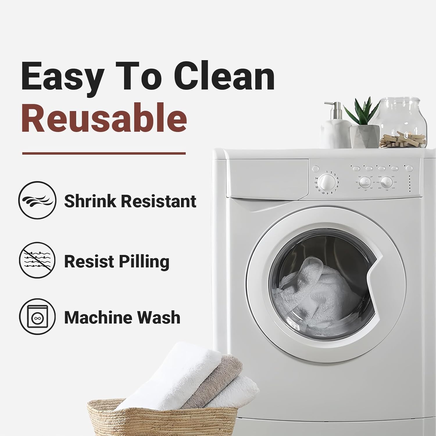 Cotton Linen Waterproof Table Cloth for Dining Table Farmhouse Kitchen Rectangle Tablecloth Coffee Wrinkle Free Tables Cover, Beige, Coffee Flower, 55x70 Inch
